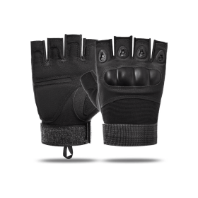 Tactical Fingerless Airsoft Gloves for Outdoor Sports (Color: BLACK, size: XL)
